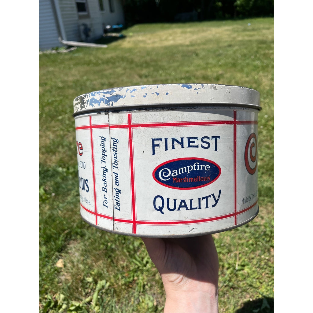 Vintage 1930s Campfire Marshmallows Advertising 5lb Tin Milwaukee Wis Wisconsin