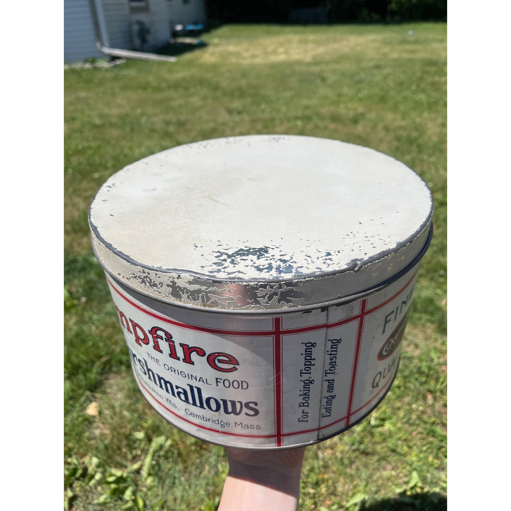 Vintage 1930s Campfire Marshmallows Advertising 5lb Tin Milwaukee Wis Wisconsin