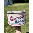Vintage 1930s Campfire Marshmallows Advertising 5lb Tin Milwaukee Wis Wisconsin