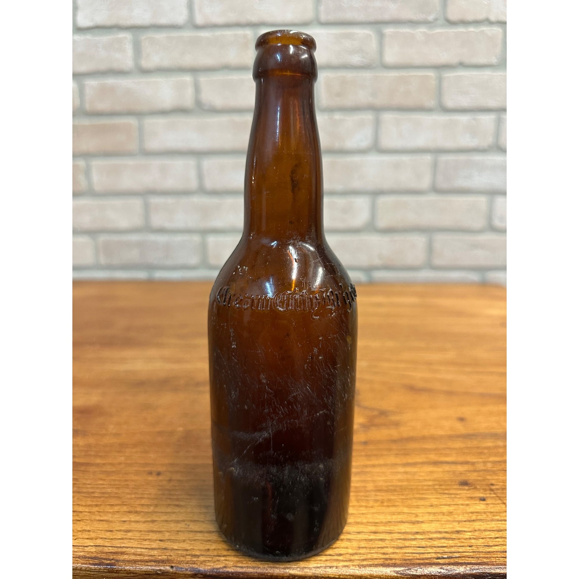 Vintage Pre-Pro Cream City Brewing Co. Amber Brown Beer Bottle Milwaukee Wis