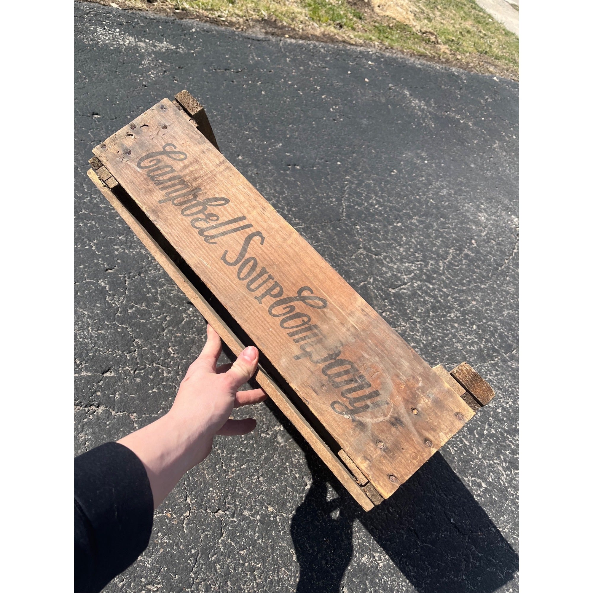 Vintage Campbell Soups Wooden Advertising Shipping Crate Box Primitive Decor