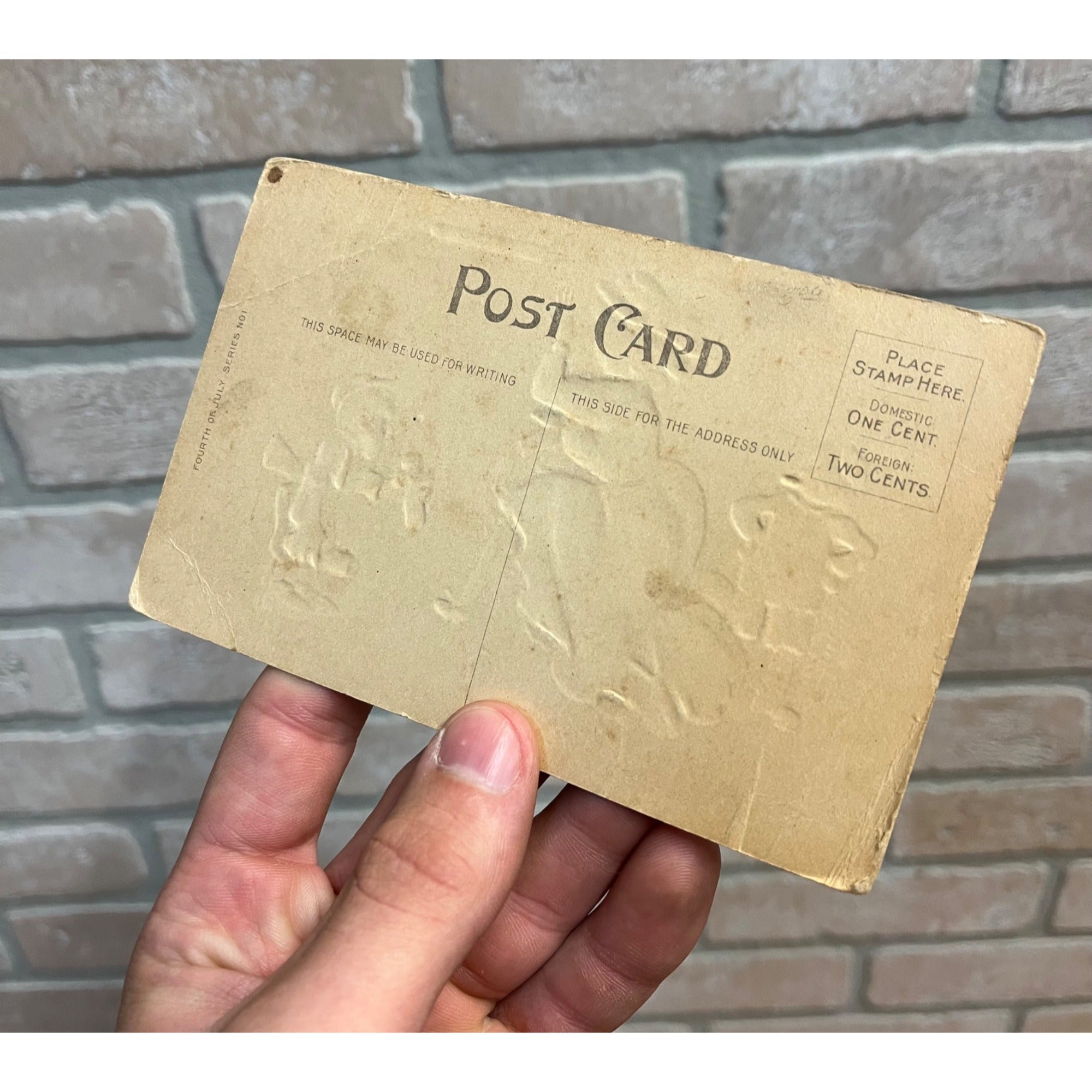 Antique Fourth of July Series Postcard 4th Patriotic Fireworks #1096 Spit-Devil