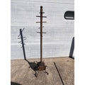 Antique 1900s Primitive Wooden Hat Rack w/ Cast Iron Base AAFA Folk Art Farmhouse