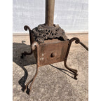 Antique 1900s Primitive Wooden Hat Rack w/ Cast Iron Base AAFA Folk Art Farmhouse