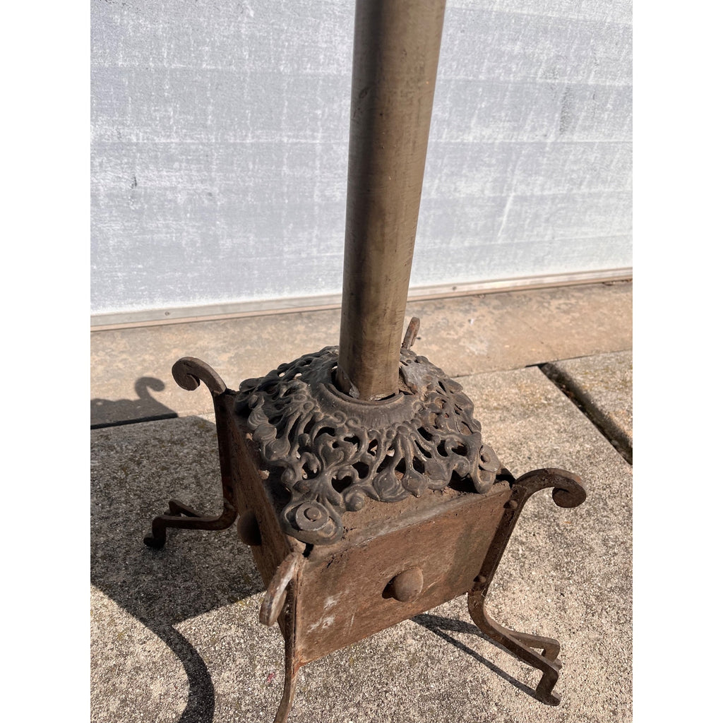 Antique 1900s Primitive Wooden Hat Rack w/ Cast Iron Base AAFA Folk Art Farmhouse