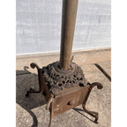 Antique 1900s Primitive Wooden Hat Rack w/ Cast Iron Base AAFA Folk Art Farmhouse