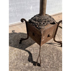 Antique 1900s Primitive Wooden Hat Rack w/ Cast Iron Base AAFA Folk Art Farmhouse