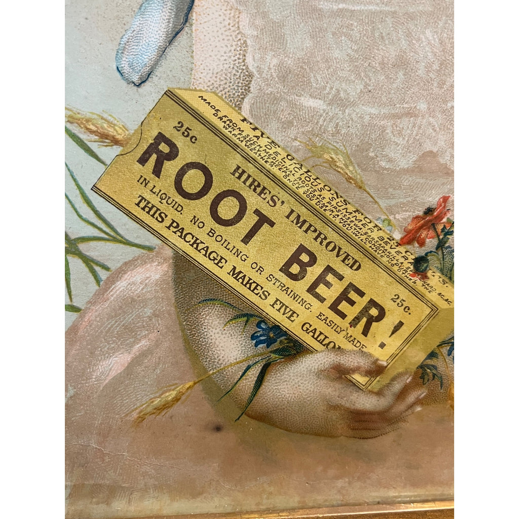 Original 1890s Hires Root Beer Victorian Framed Litho Advertising Sign Antique