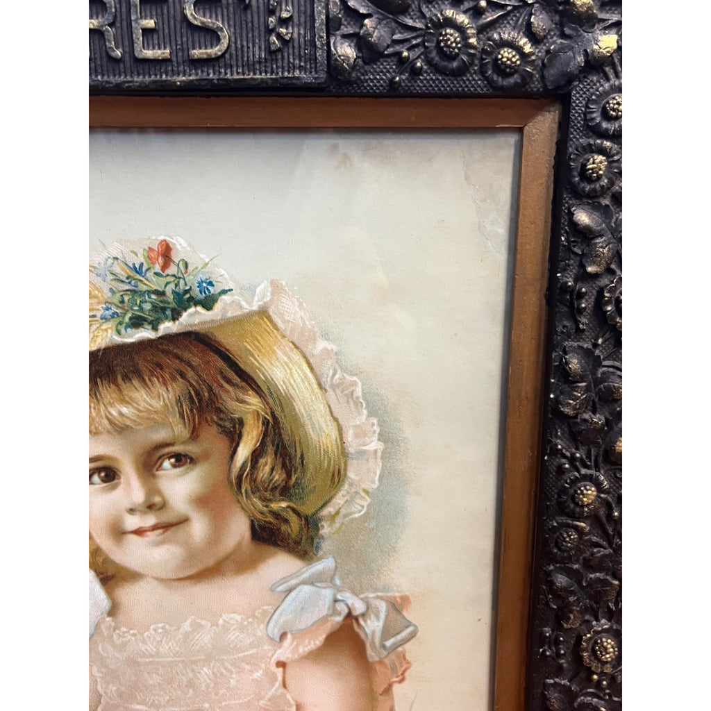 Original 1890s Hires Root Beer Victorian Framed Litho Advertising Sign Antique