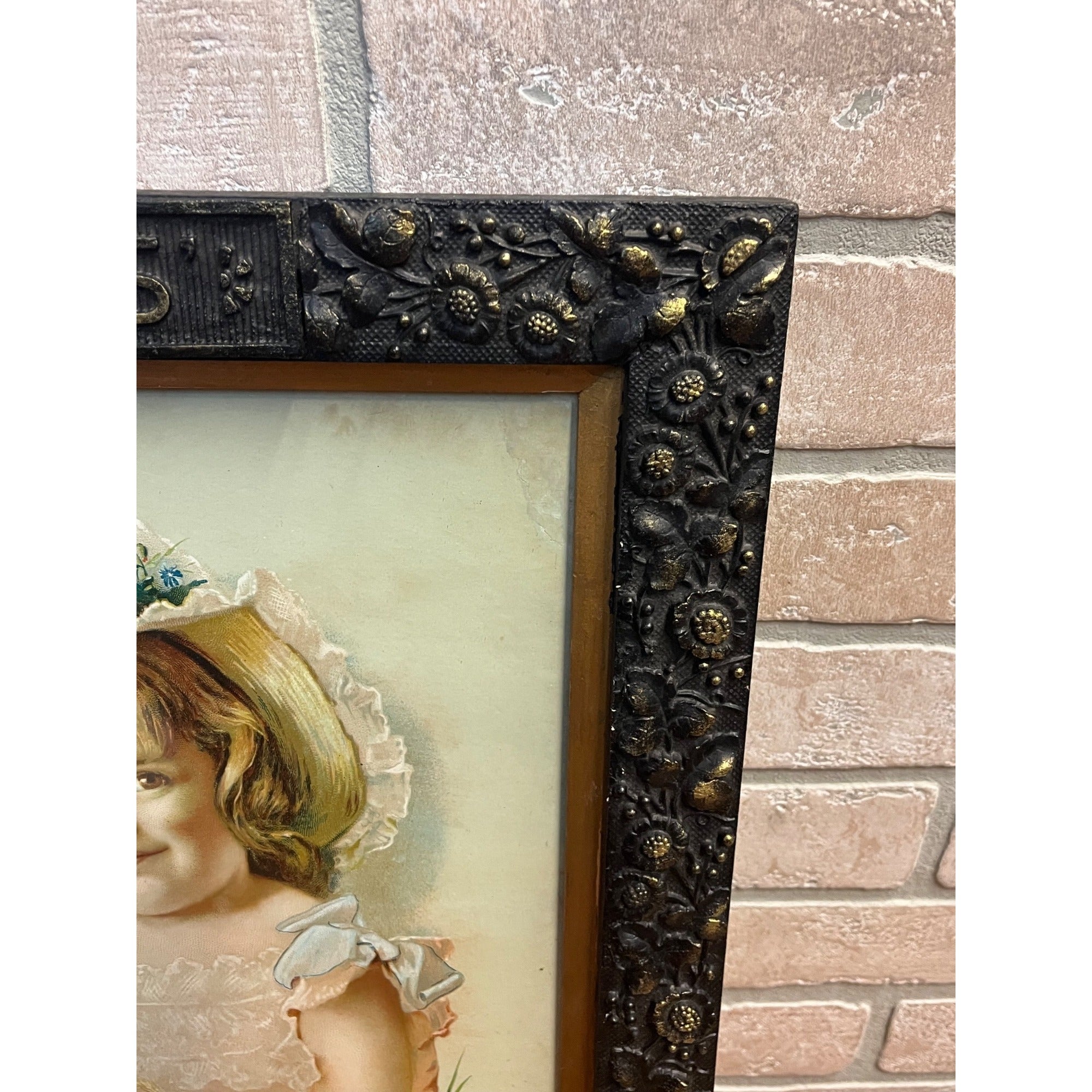 Original 1890s Hires Root Beer Victorian Framed Litho Advertising Sign Antique