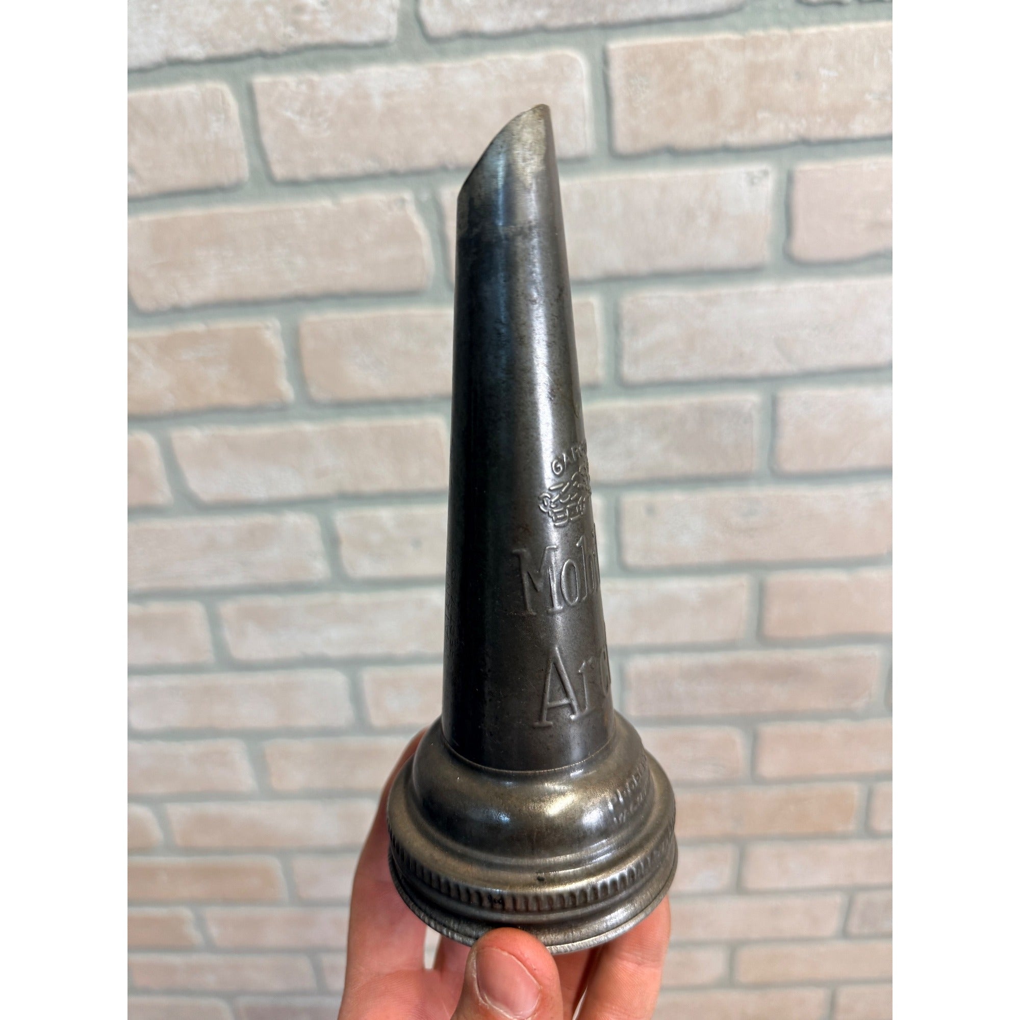 Vintage Mobil Oil Arctic Tin Spout Embossed Oil Bottle Jar Top