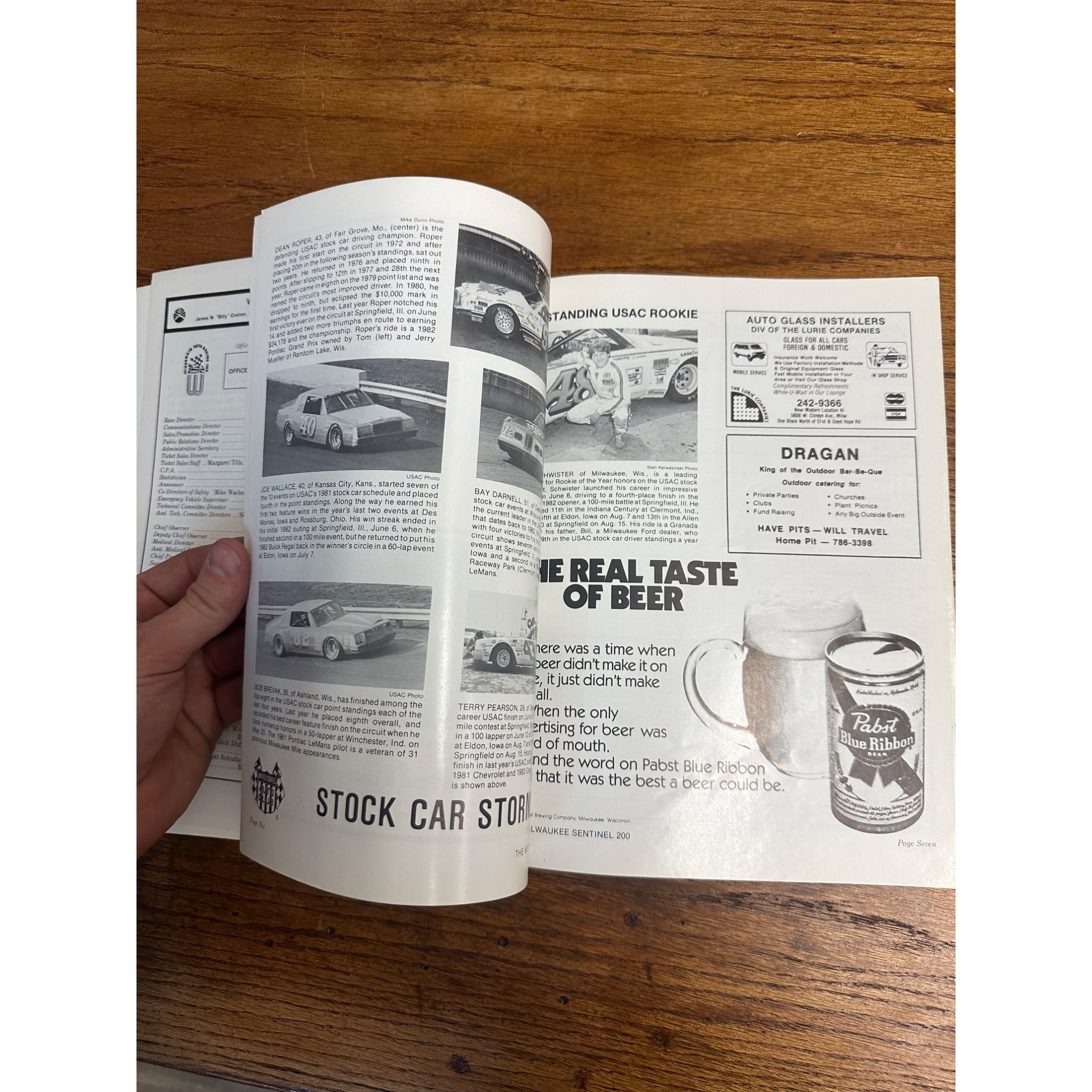 1982 Milwaukee Sentinel 200 Stock Car Race Souvenir Program Wisconsin