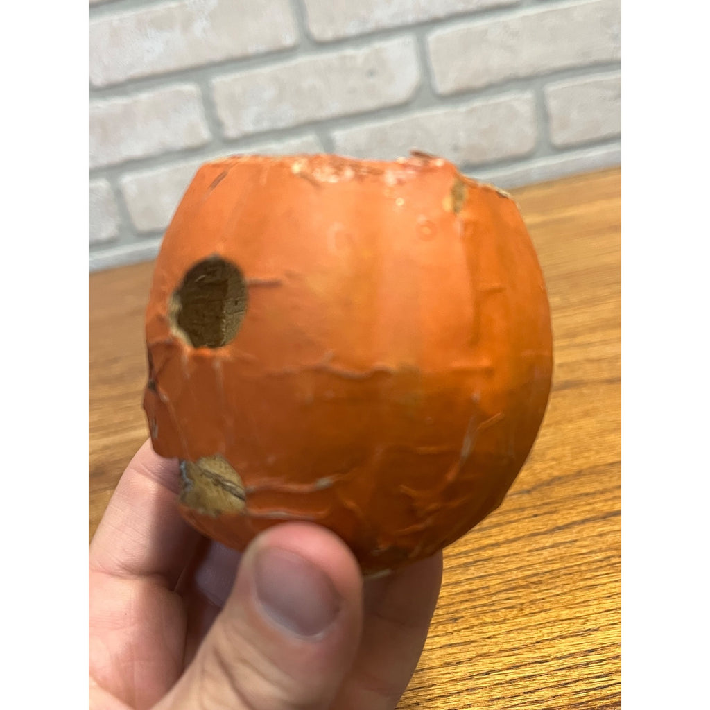 Antique 1920s Halloween German Pressed Cardboard Mini Jack o'Lantern JOL Rounded