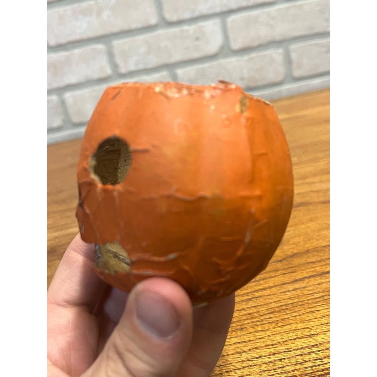 Antique 1920s Halloween German Pressed Cardboard Mini Jack o'Lantern JOL Rounded