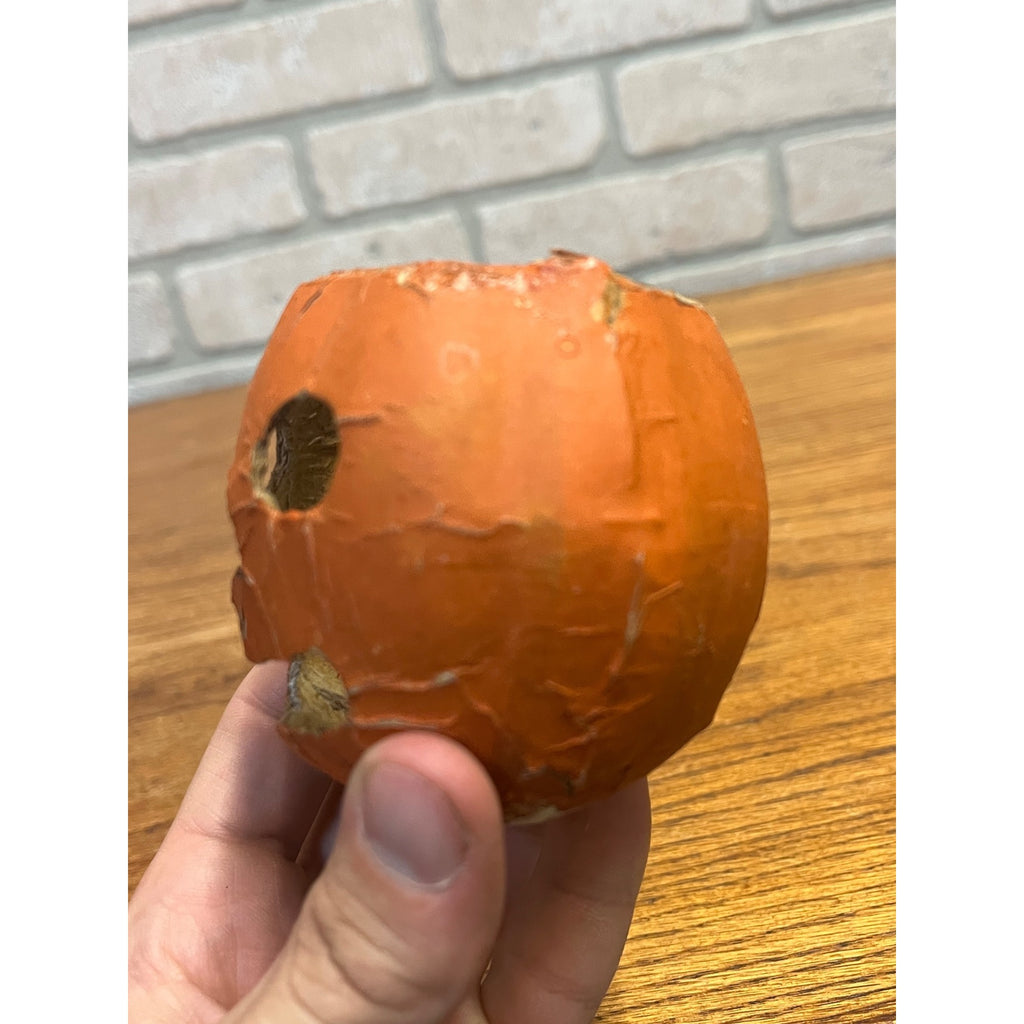 Antique 1920s Halloween German Pressed Cardboard Mini Jack o'Lantern JOL Rounded