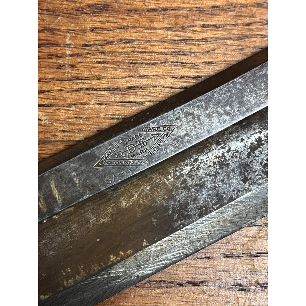 Vintage Shapleigh Hardware Diamond Edge Draw Knife 6" Edge Folding Handles
