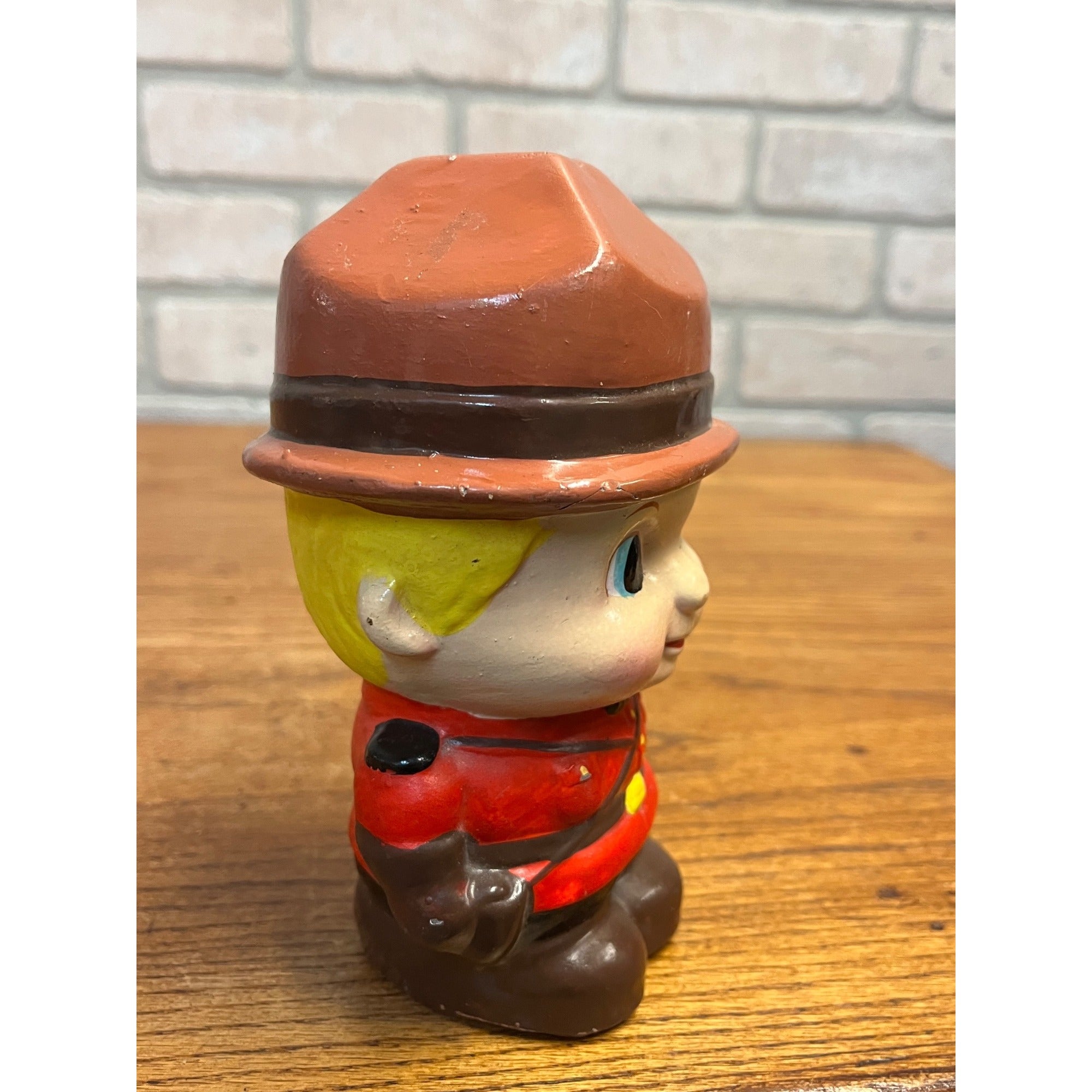 Vintage 1960's Canadian Mountie Hand-Painted Ceramic Bank Giftcraft of Taiwan Circa 1965 RCMP