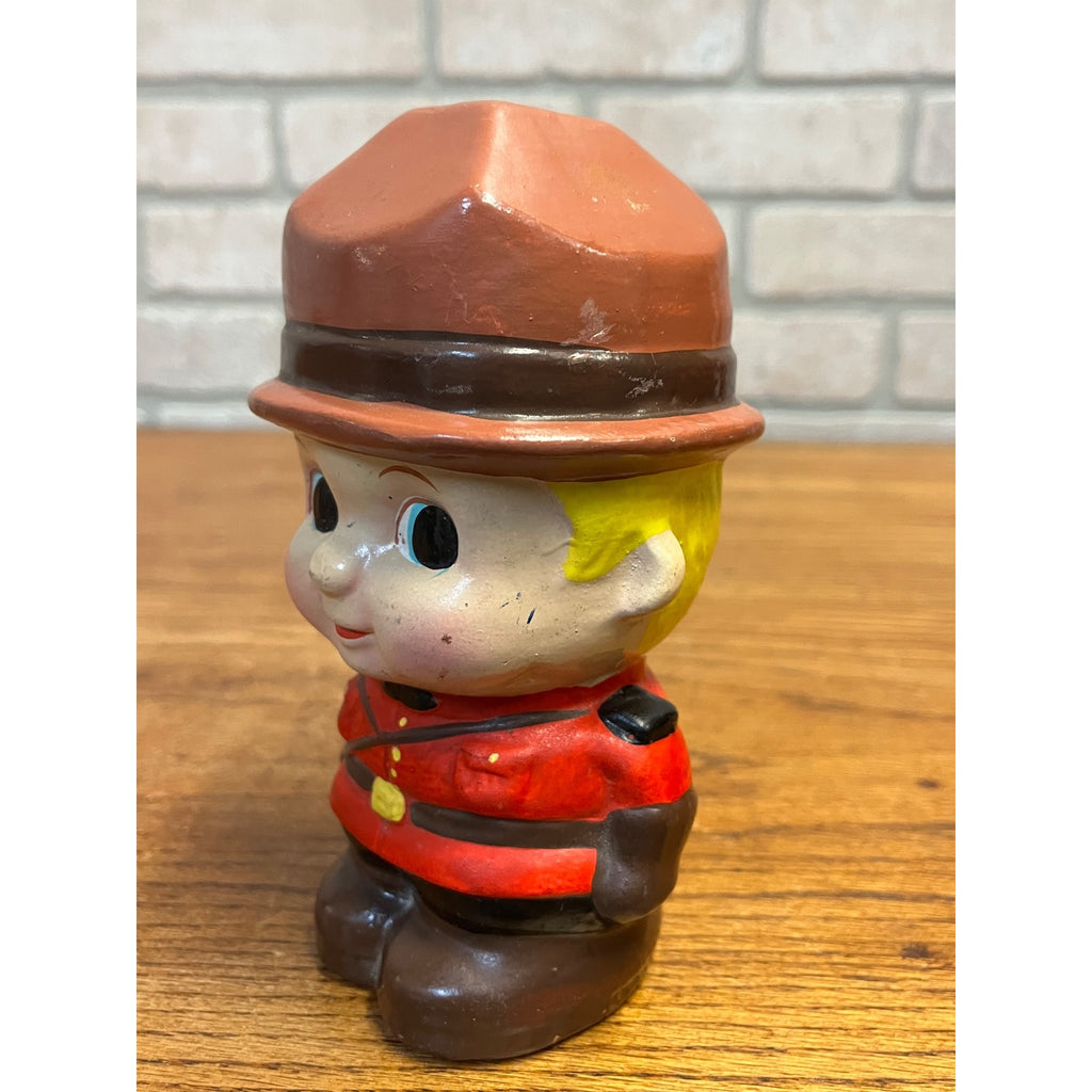 Vintage 1960's Canadian Mountie Hand-Painted Ceramic Bank Giftcraft of Taiwan Circa 1965 RCMP