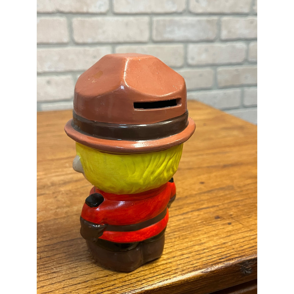 Vintage 1960's Canadian Mountie Hand-Painted Ceramic Bank Giftcraft of Taiwan Circa 1965 RCMP