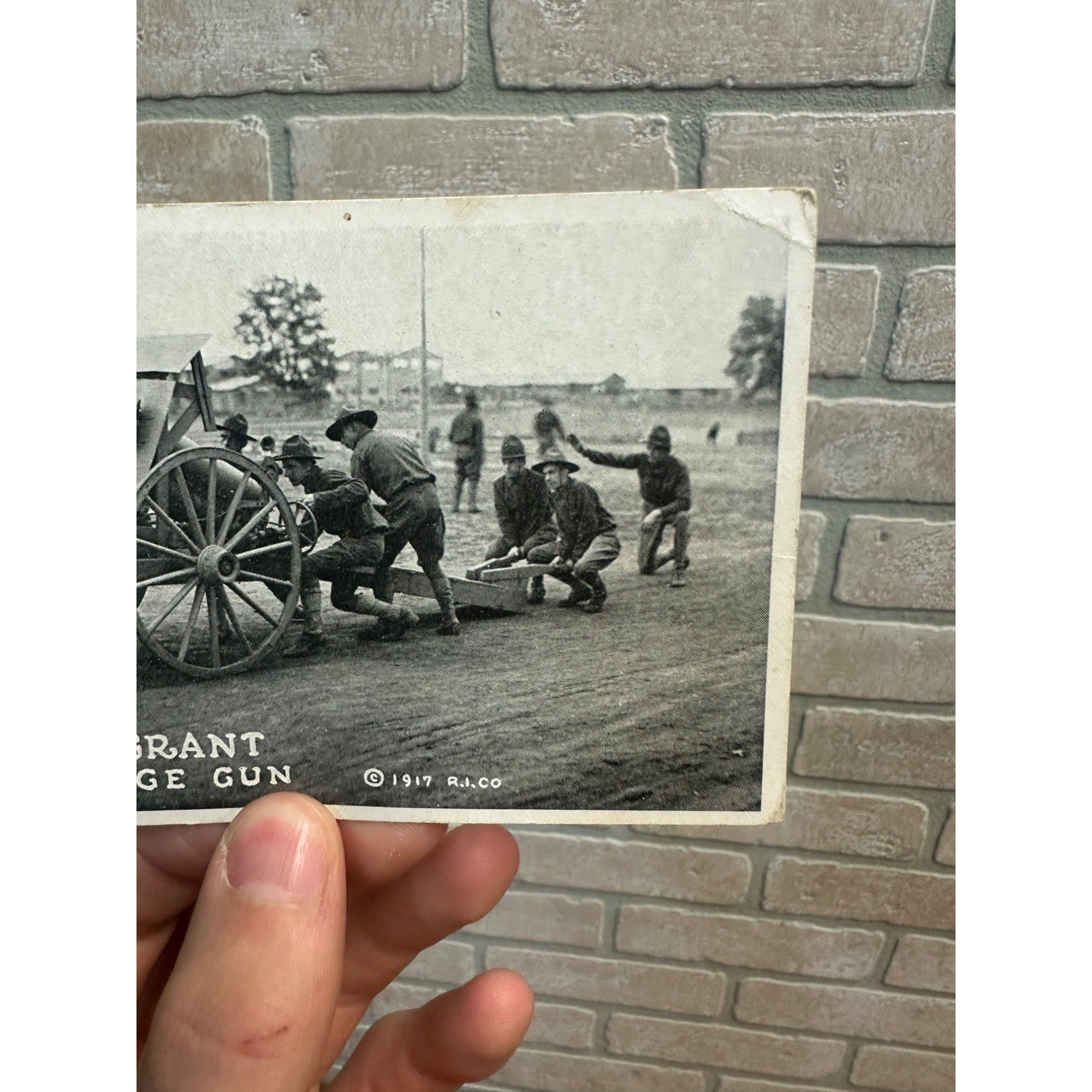 Vintage WW1 Camp Grant Postcard WWI US Army Camouflage Gun 1917