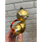 Rare Vintage De Carlini Brown Tabby Cat Italian Blown Glass Ornament