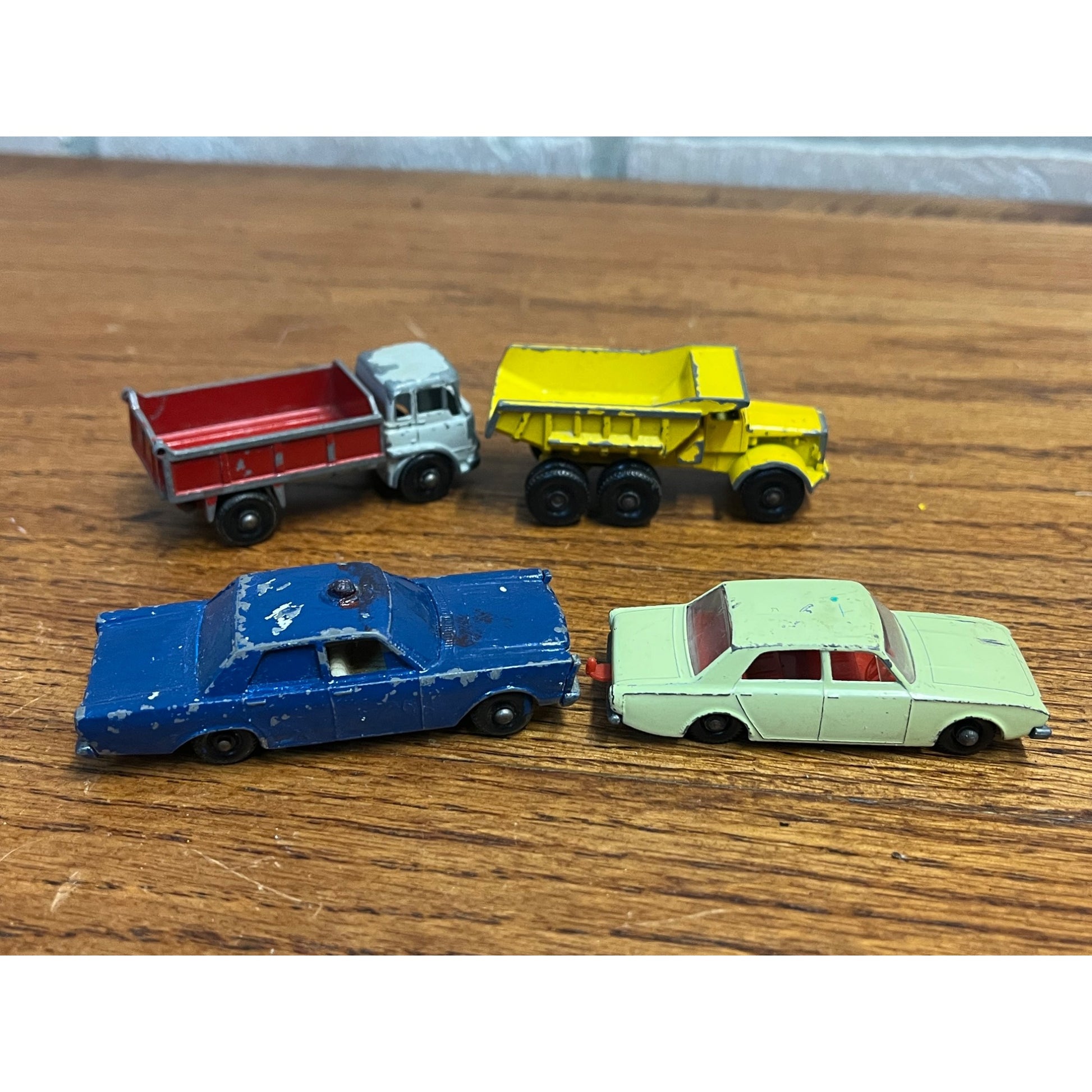 Vintage Lot (4) Lesney Matchbox Cars Vehicles No. 55 Ford Galaxie, Corsair, Truck +