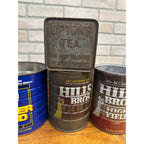 Vintage Lot Kitchen Advertising Tins Coffee Lipton Tea, Planters Hill Bros