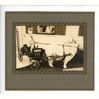 Antique 1926 Girl on Sheboygan Wis Wooden Cart W/Sheep Photo Original Cute!