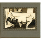 Antique 1926 Girl on Sheboygan Wis Wooden Cart W/Sheep Photo Original Cute!