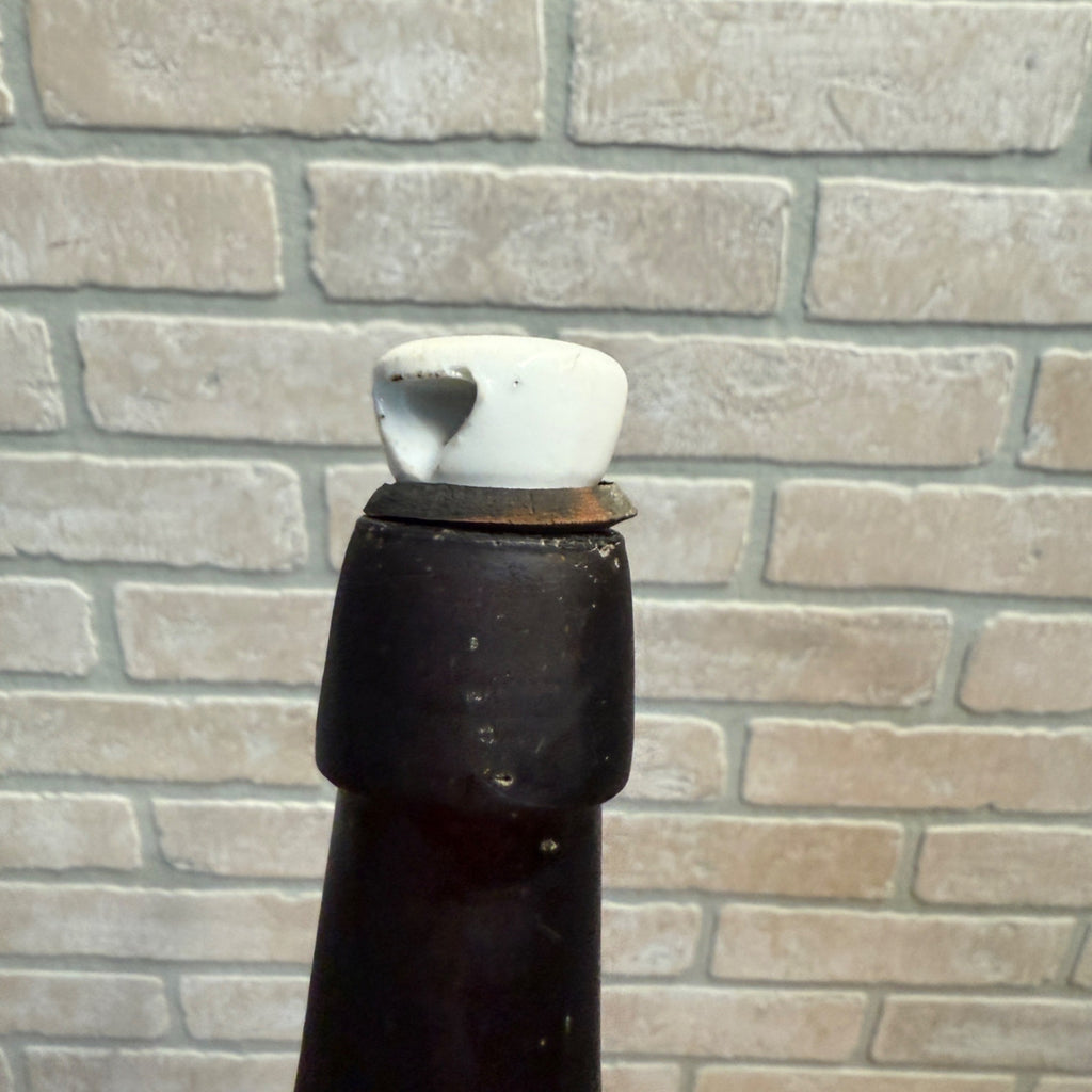 Antique Amber E.L. Husting Milwaukee Wisconsin Beer Bottle W/ Stopper