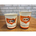 (2) A&W Wax Paper Cup Soda 2000 Across the Nation -2 Sizes