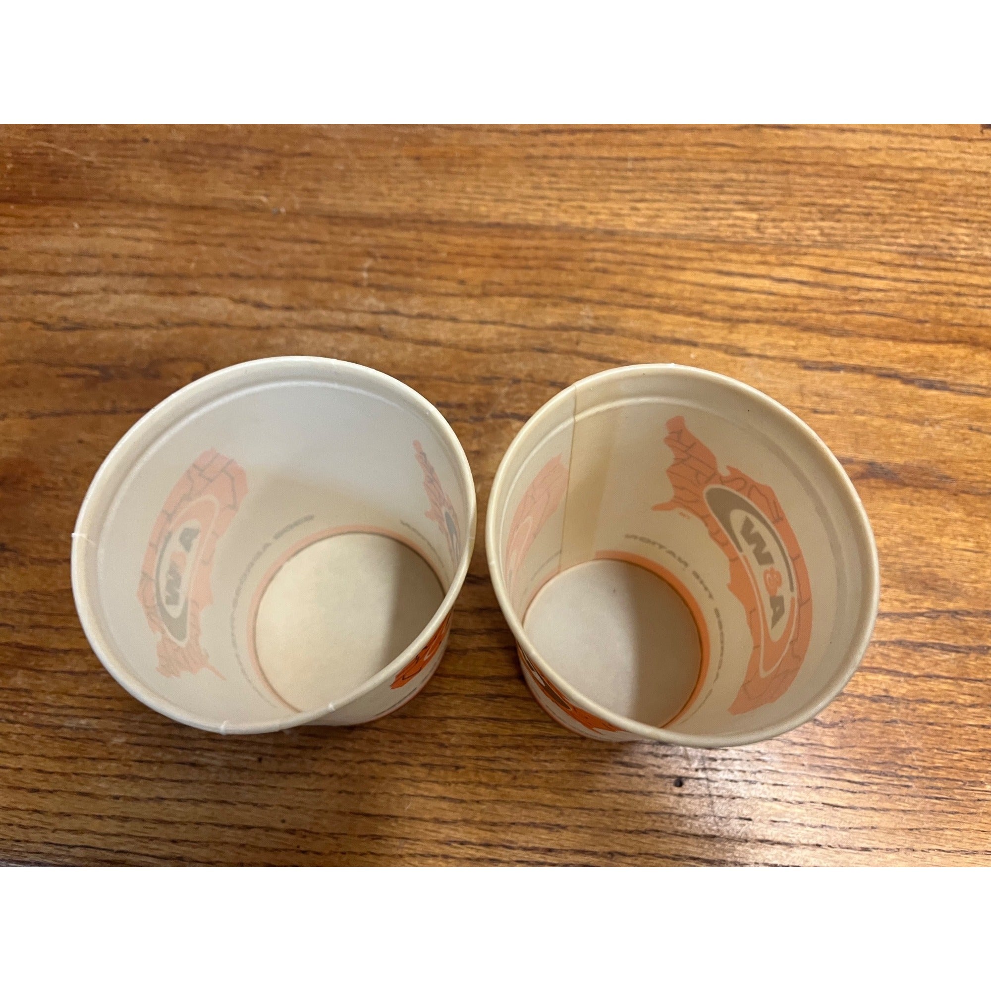 (2) A&W Wax Paper Cup Soda 2000 Across the Nation -2 Sizes
