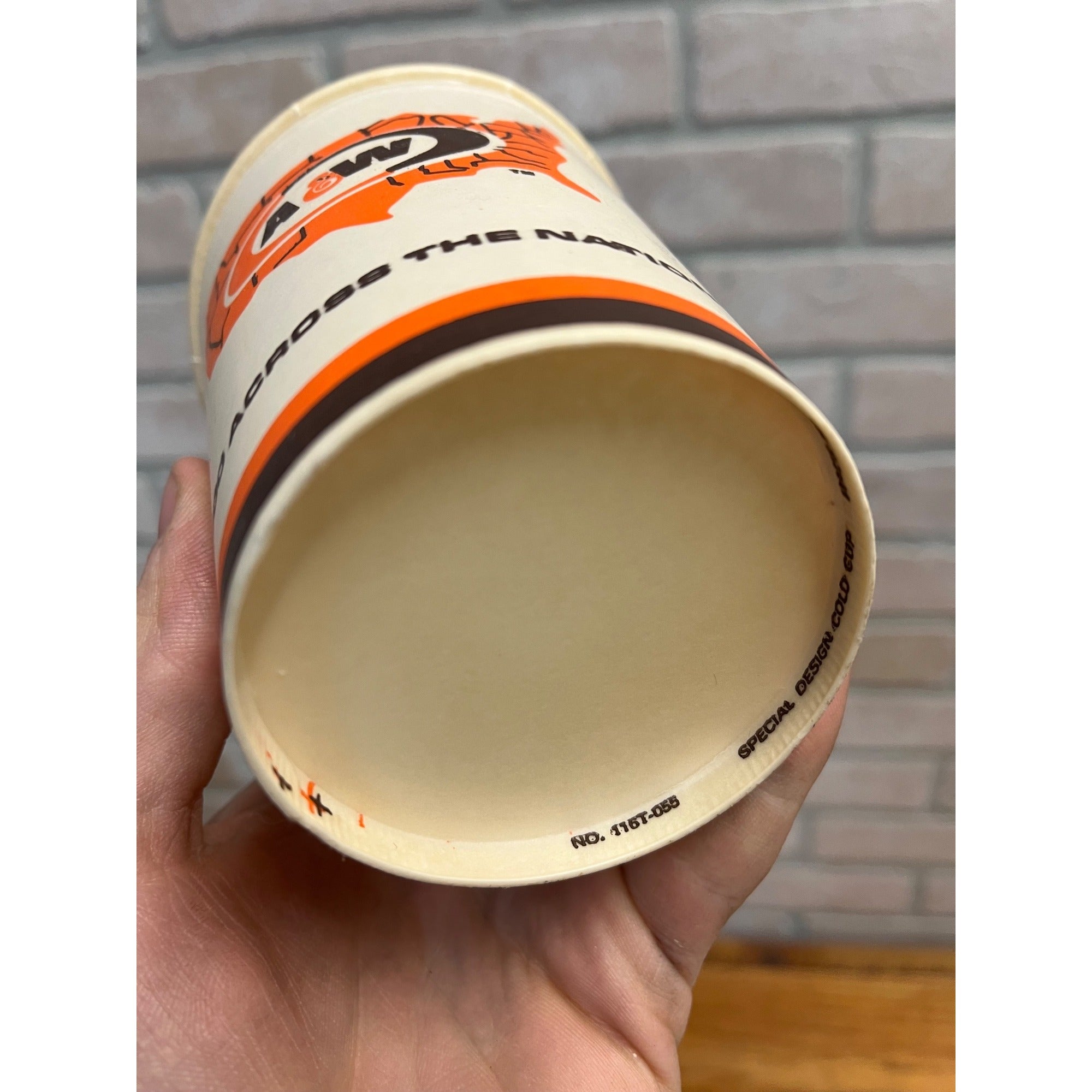 (2) A&W Wax Paper Cup Soda 2000 Across the Nation -2 Sizes