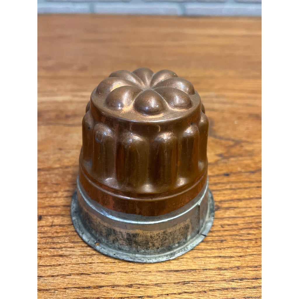 Antique Primitive Copper & Tin Jello Dessert Food Mold Farmhouse Decor 3"