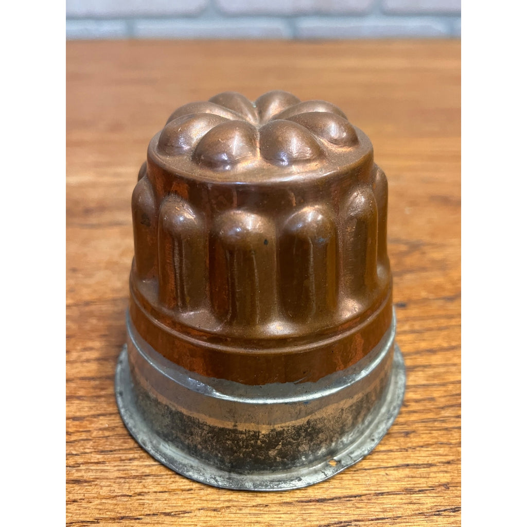 Antique Primitive Copper & Tin Jello Dessert Food Mold Farmhouse Decor 3"
