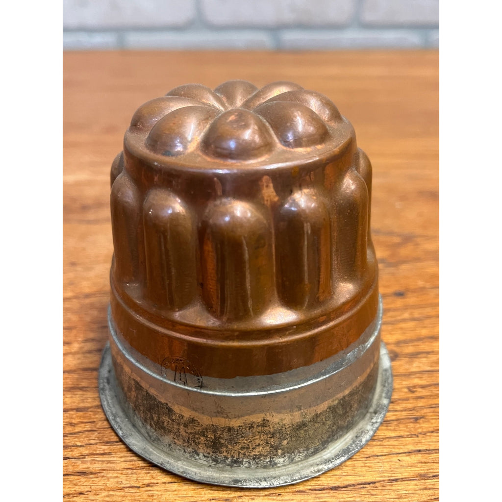 Antique Primitive Copper & Tin Jello Dessert Food Mold Farmhouse Decor 3"
