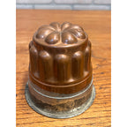 Antique Primitive Copper & Tin Jello Dessert Food Mold Farmhouse Decor 3"