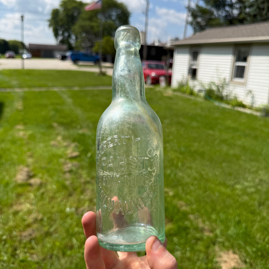 Early Blob Clear Pabst Brewing Company Beer Bottle Antique 1900s 1890s