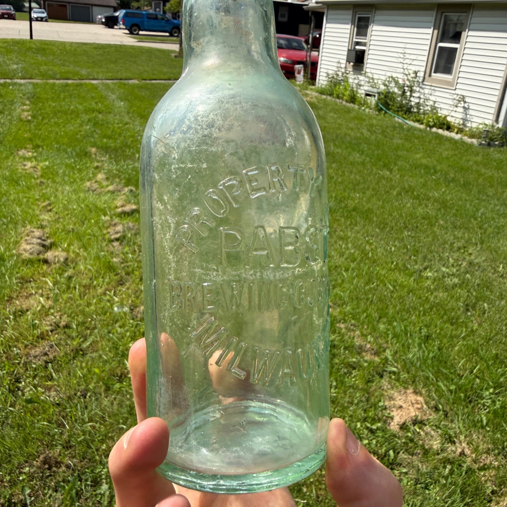 Early Blob Clear Pabst Brewing Company Beer Bottle Antique 1900s 1890s