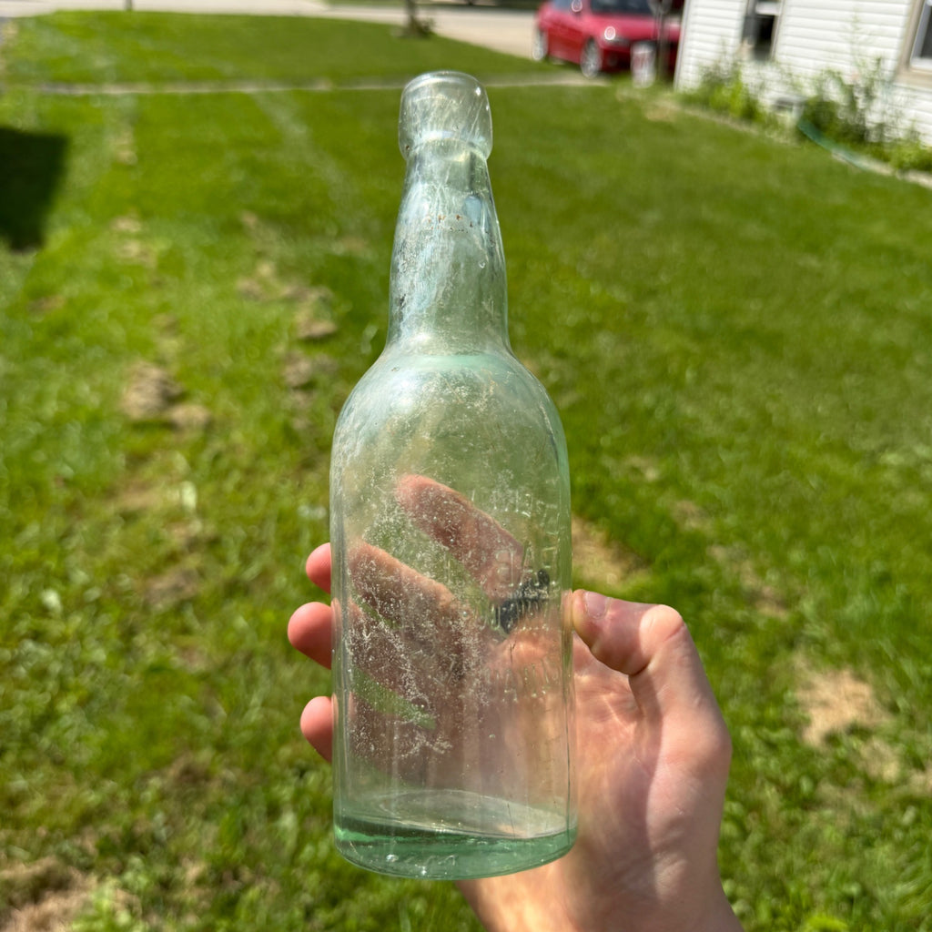 Early Blob Clear Pabst Brewing Company Beer Bottle Antique 1900s 1890s