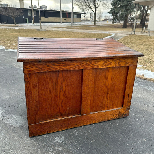 Antique Oak Wooden Primitive General Store Bulk Storage Bin Box