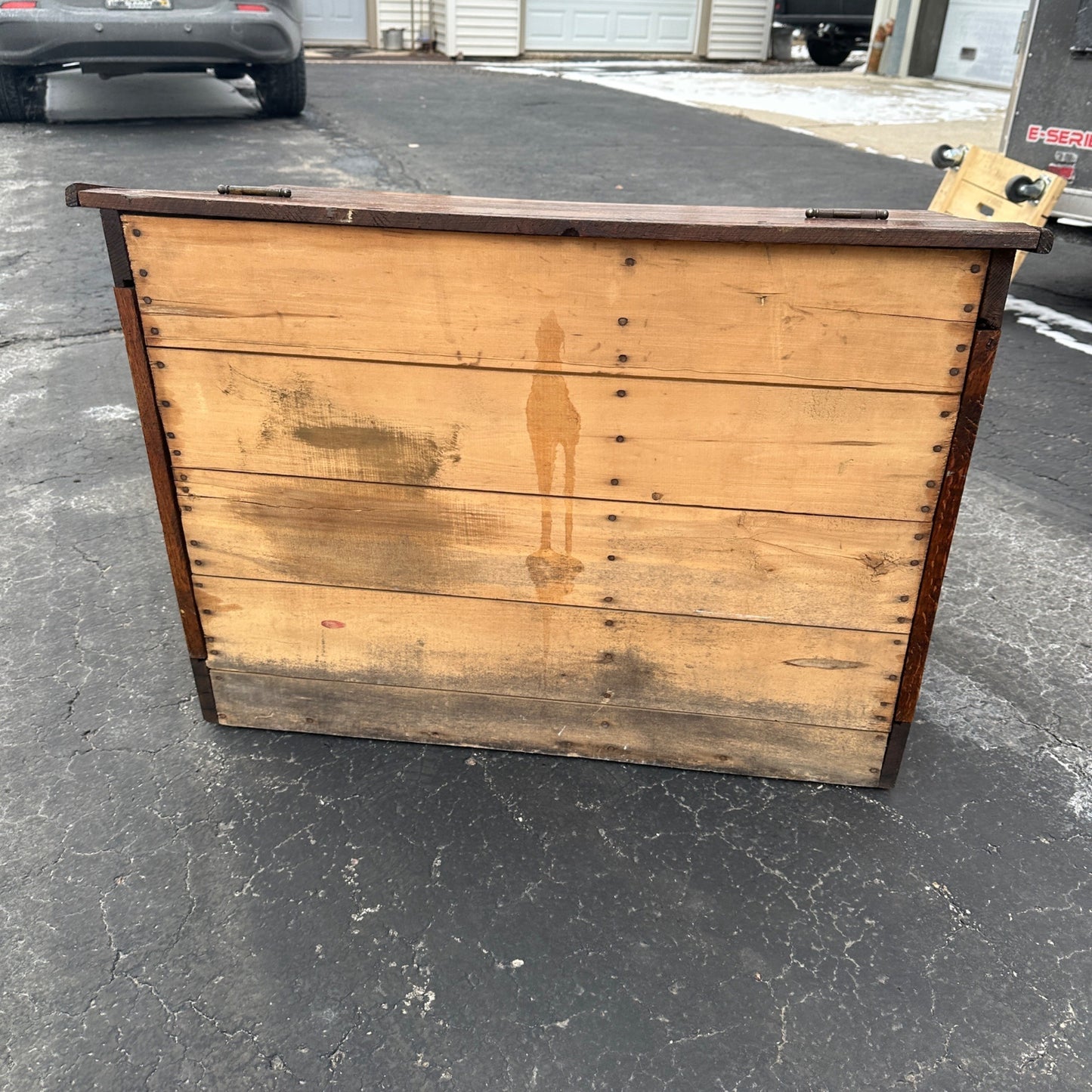 Antique Oak Wooden Primitive General Store Bulk Storage Bin Box