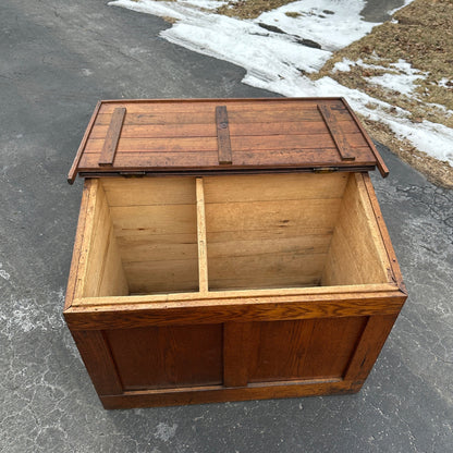 Antique Oak Wooden Primitive General Store Bulk Storage Bin Box