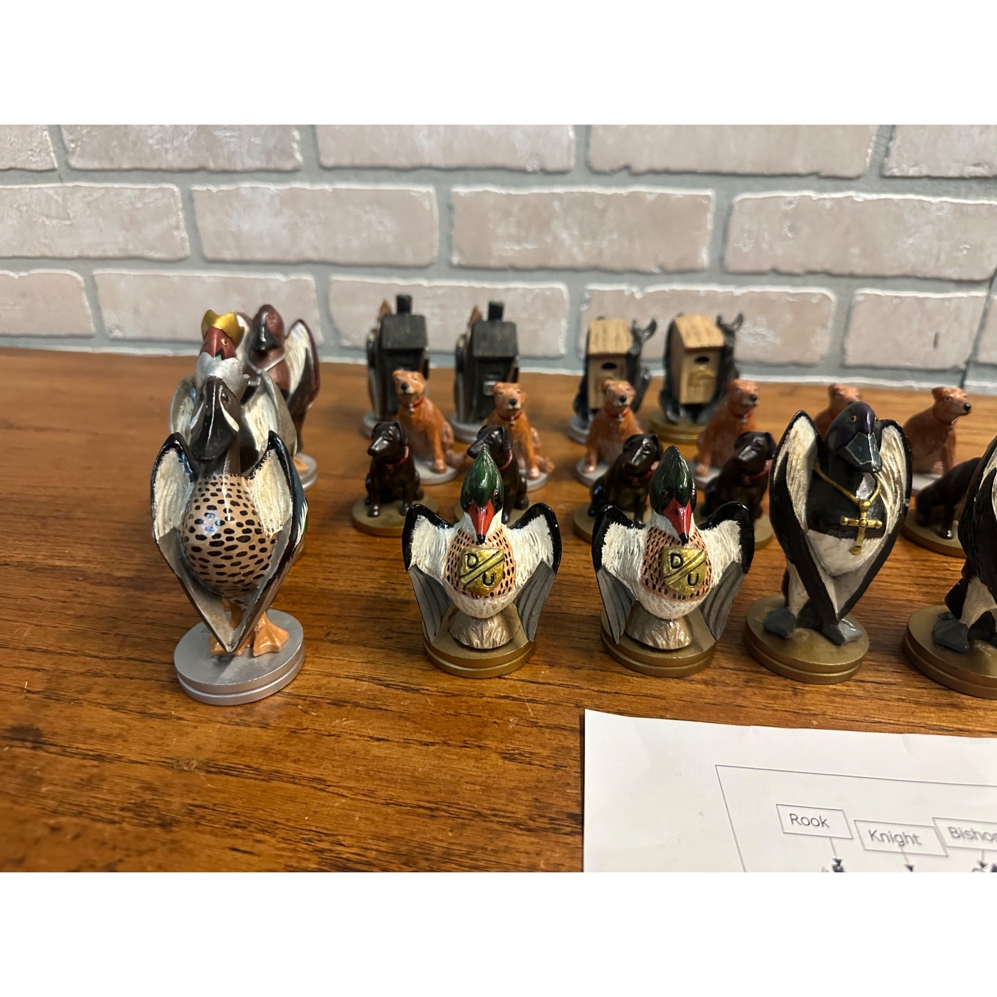 Ducks Unlimited Dogs & Ducks Chess Set & Board Complete 2004/2005 Loon Lake