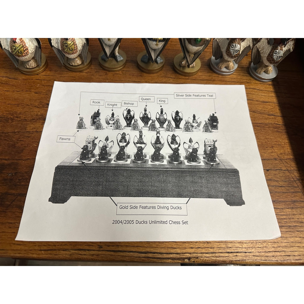 Ducks Unlimited Dogs & Ducks Chess Set & Board Complete 2004/2005 Loon Lake
