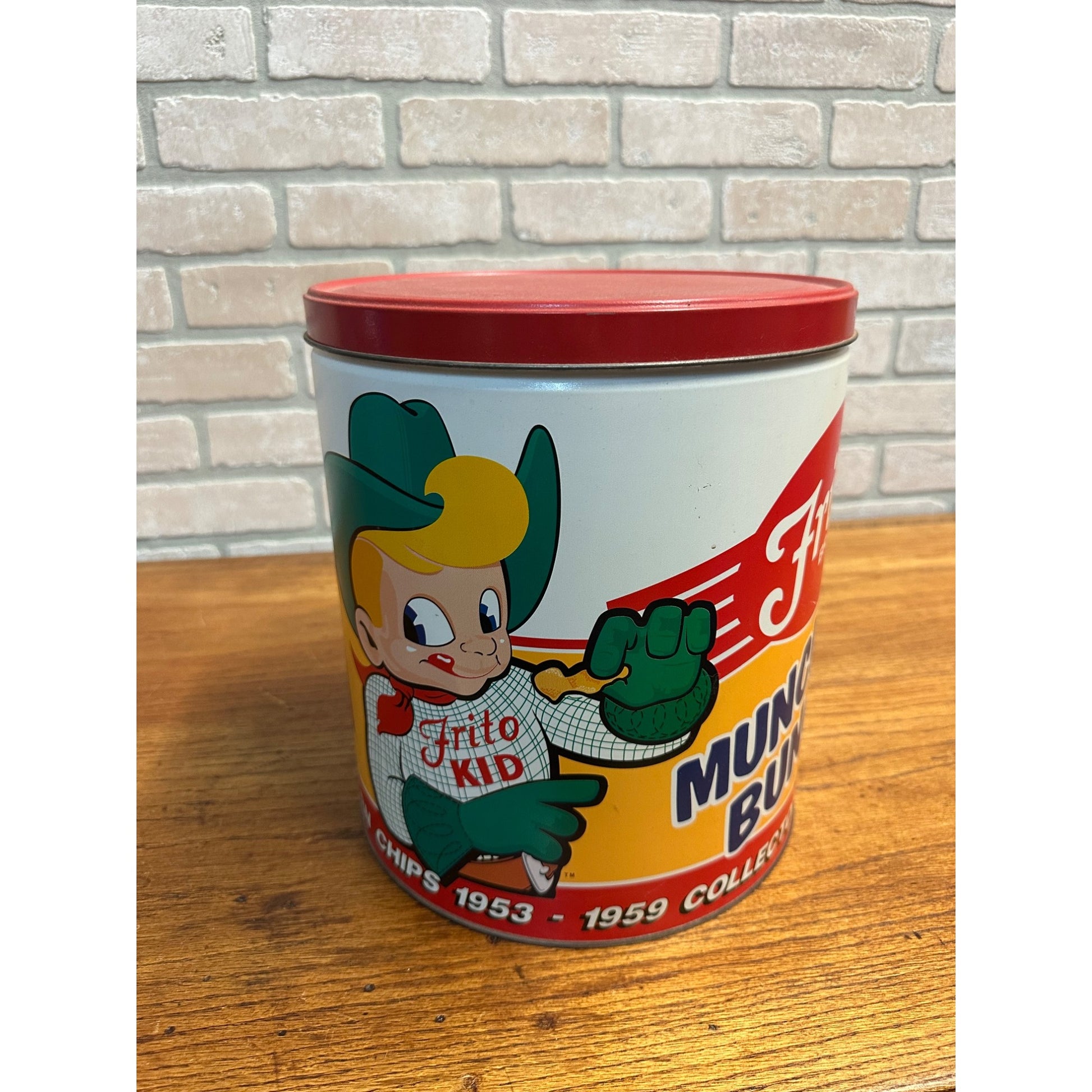 Fritos Corn Chips Kid Munch a Bunch 1953-1959 Collectors Tin 11" ”Vintage 1993