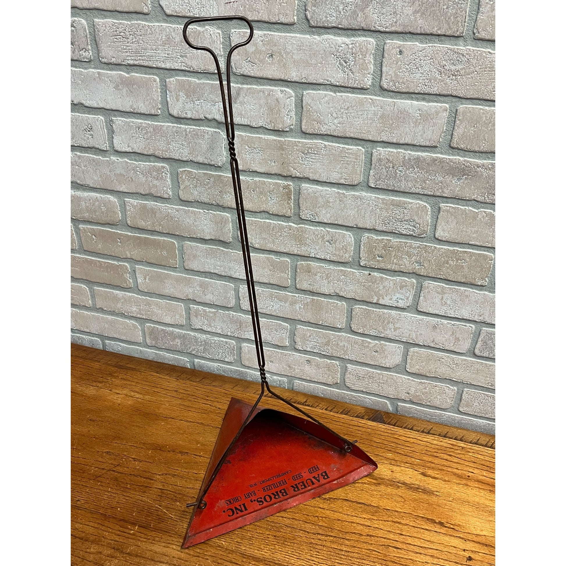 Vintage Bauer Bros Advertising General Store Dust Pan Campbellsport Wis