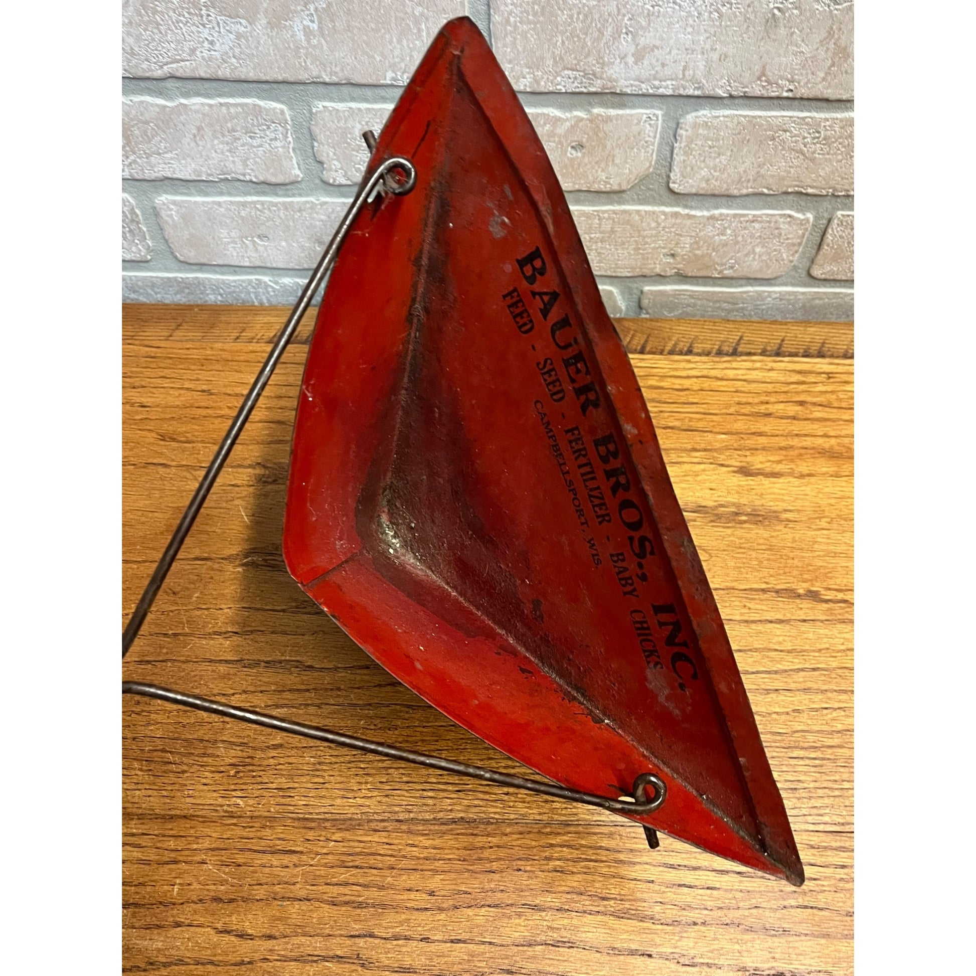 Vintage Bauer Bros Advertising General Store Dust Pan Campbellsport Wis