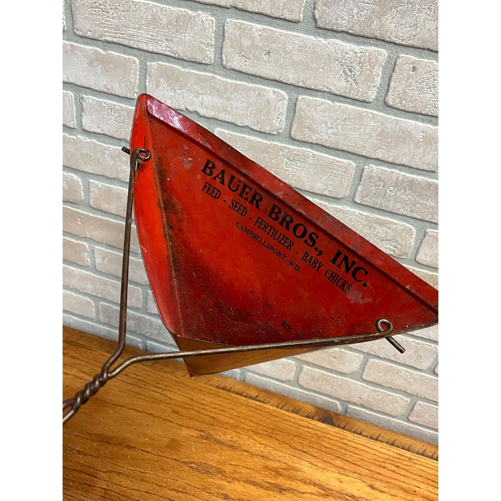 Vintage Bauer Bros Advertising General Store Dust Pan Campbellsport Wis