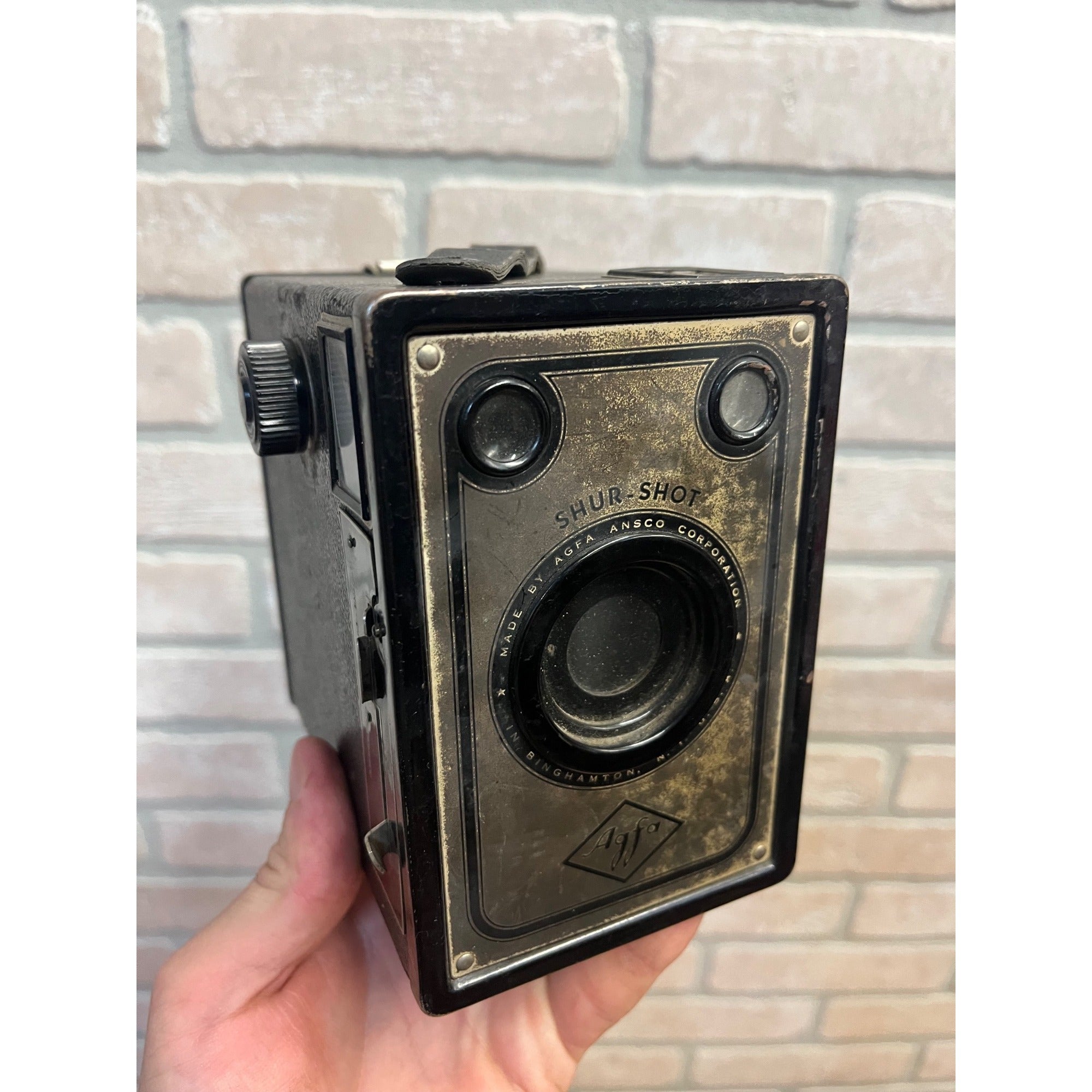 Antique 1920s Agfa Ansco D-6 Cadet Black Box Film Camera - Untested